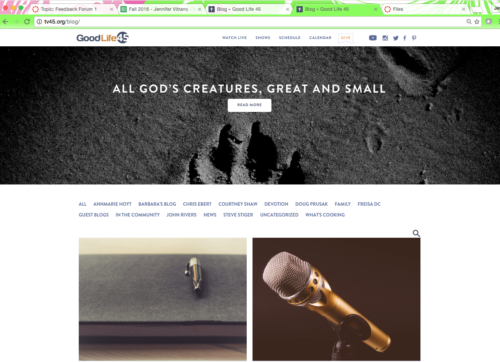 GoodLife45 blog page with hero image with words 