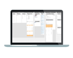 Laptop with Miro board of accessibility remediation process